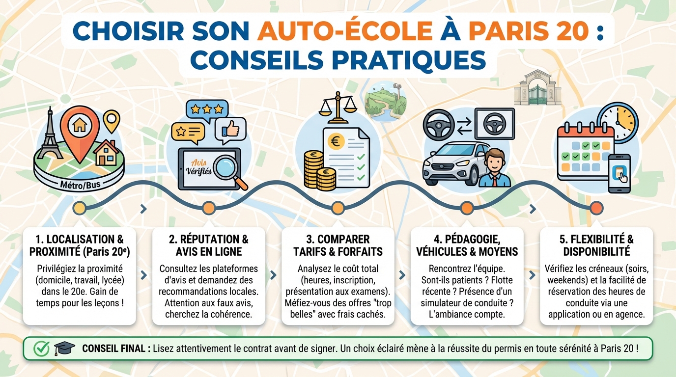 Les meilleures auto-écoles dans le 20ème arrondissement