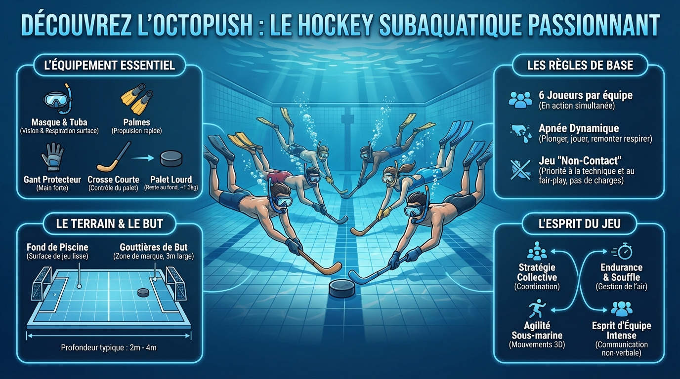 Découvrez l'octopush, le hockey subaquatique passionnant 3 Les règles de l'octopush